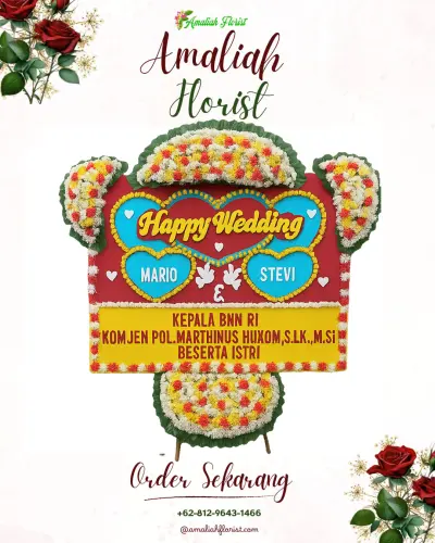 Karangan Papan Bunga Pernikahan di Pejarakan
